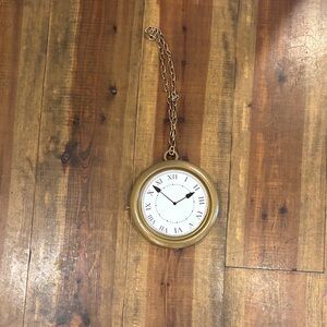 Gold Hanging Clock necklace for Kids